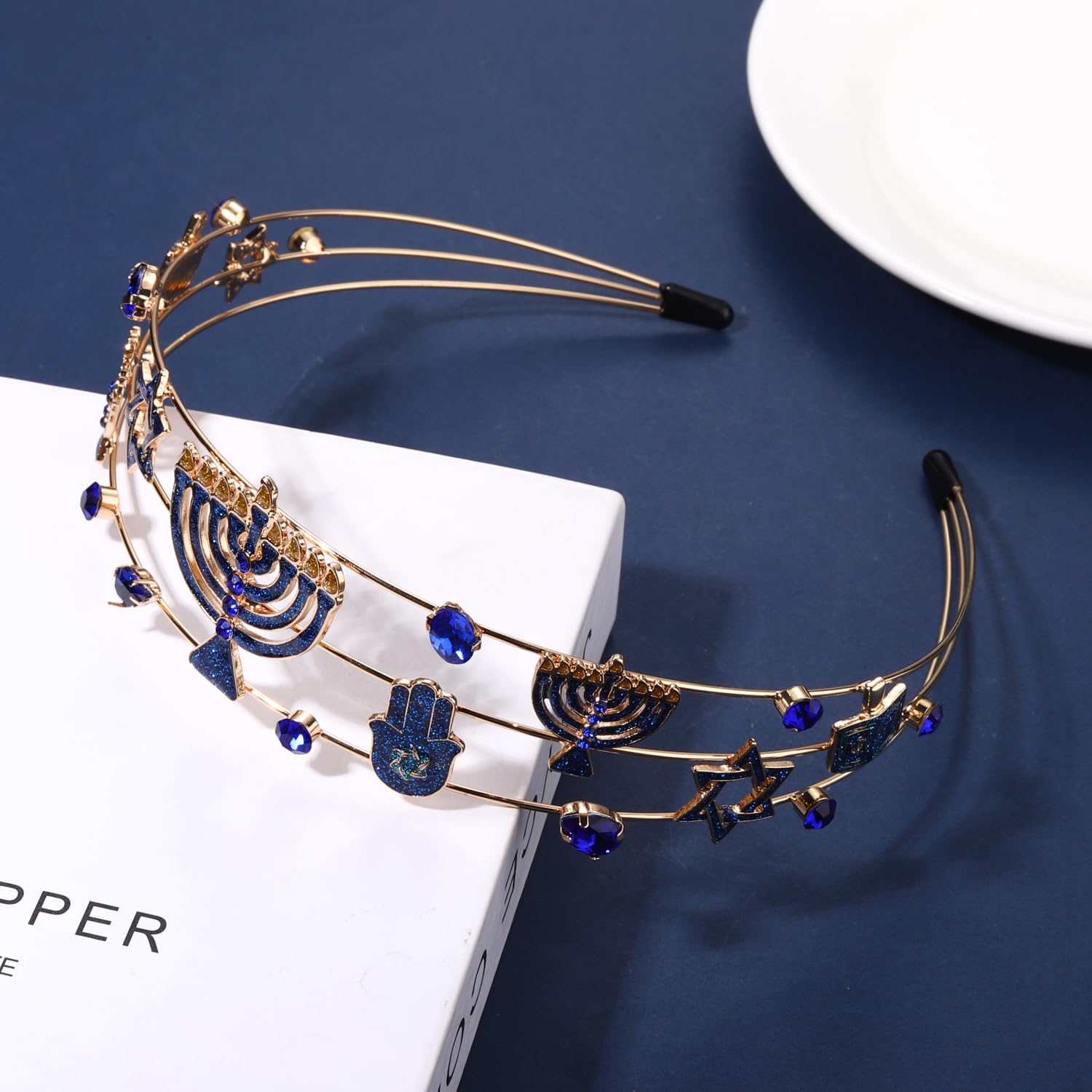 Vokone soft silky-fit headband stays secure during celebrations.