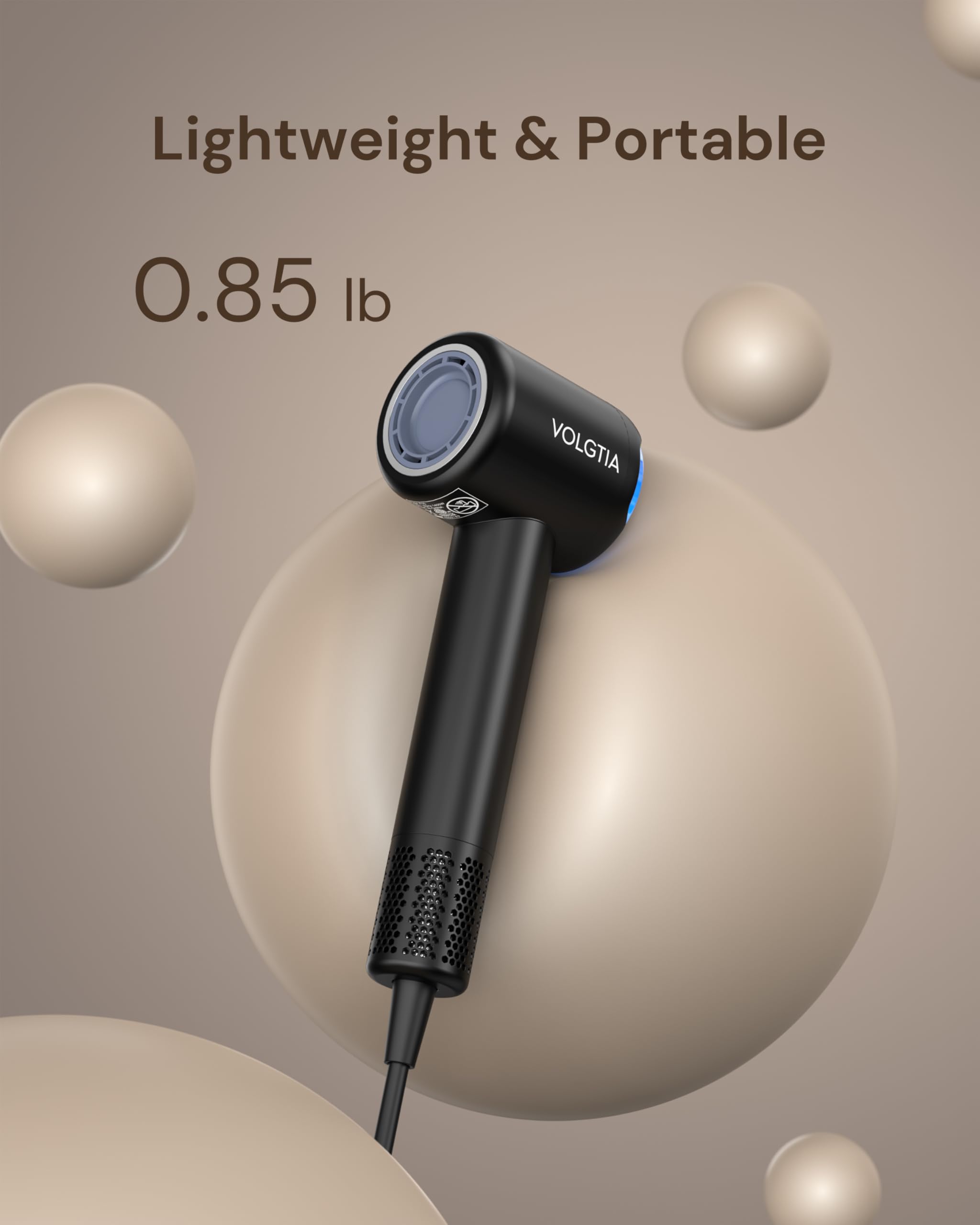 Volgtia hair dryer magnetic attachments for curls and diffuser switching
