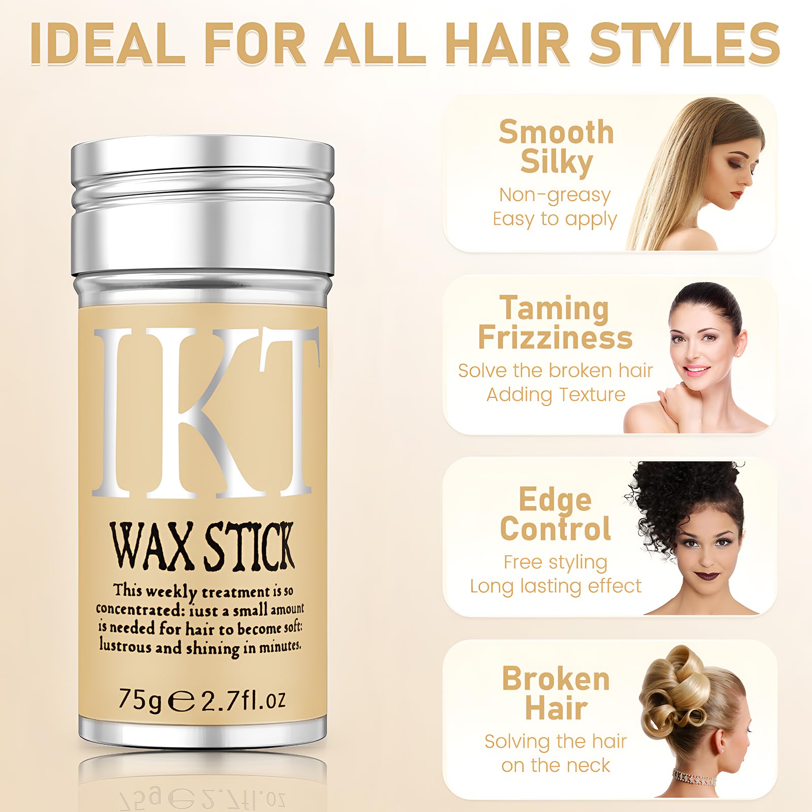 VOLLUCK edge-control slick stick – precise application for frizz-free edges.