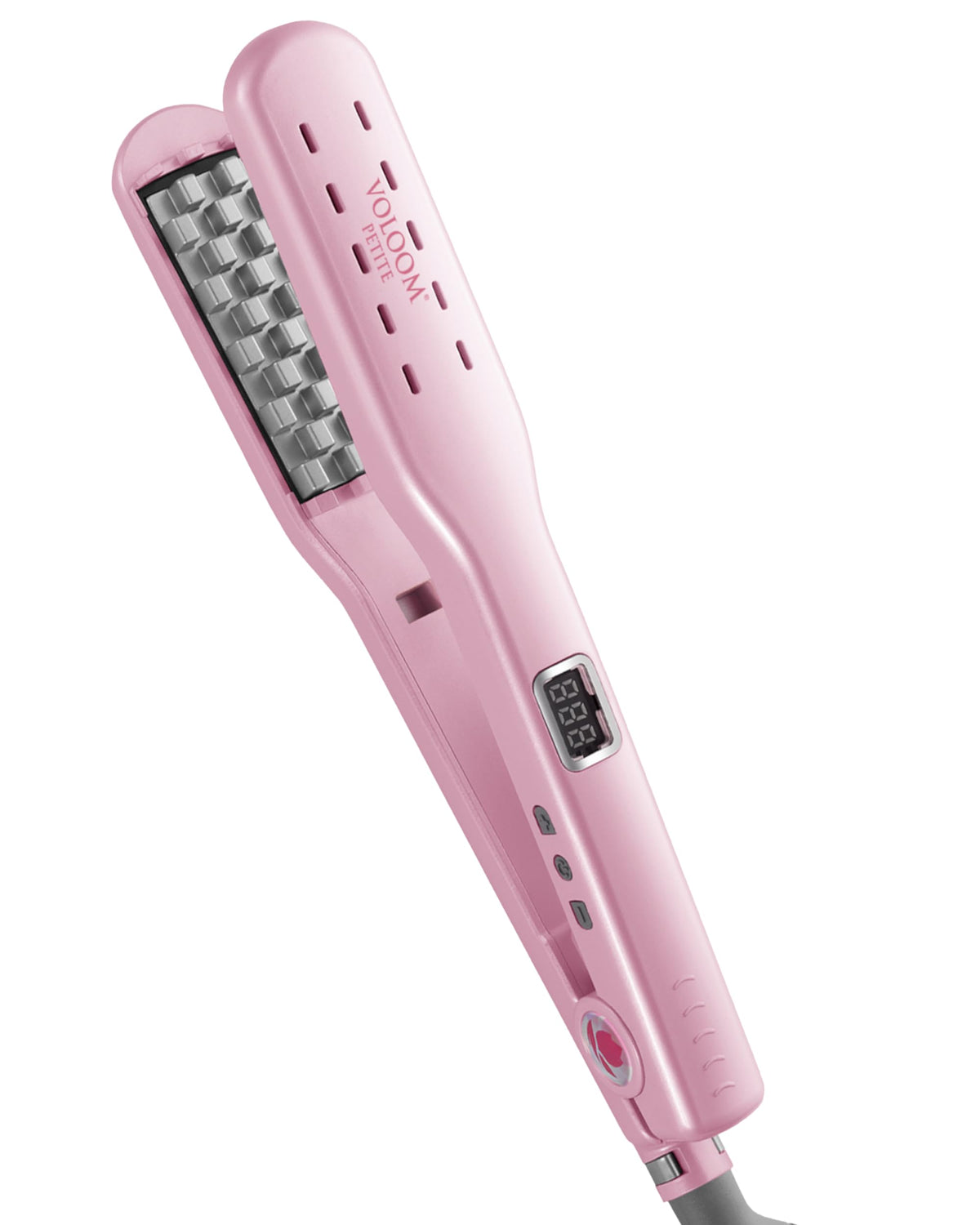 VOLOOM Petite 1in iron closeup shows ceramic plates for quick volumizing lift