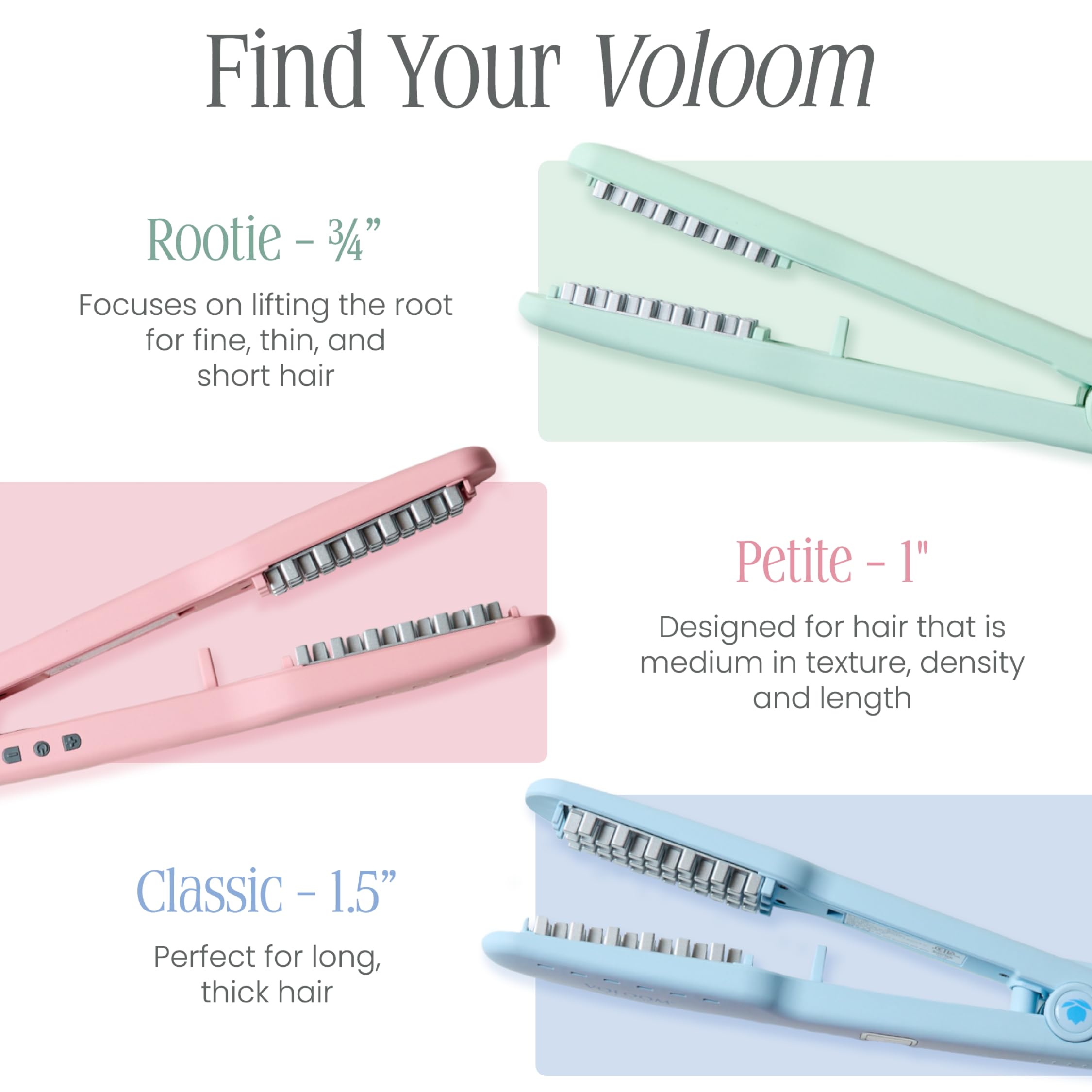 VOLOOM Petite sectioning brush with clips aid clean, precise styling