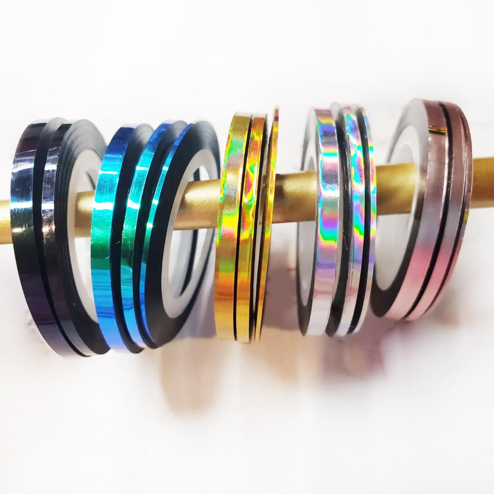 Vonrui nail striping tape 3mm blue chrome stripe for bold designs