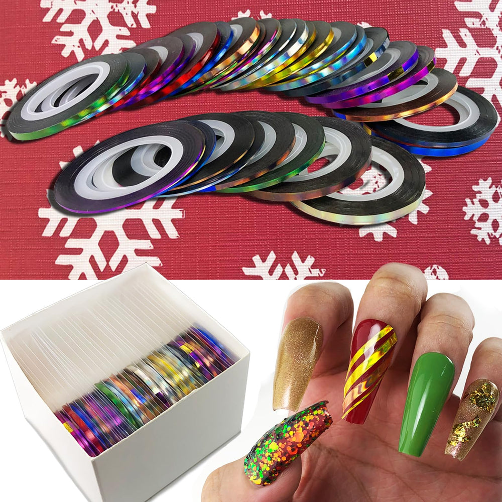Vonrui holographic gold tape for shimmering chrome nail art effects