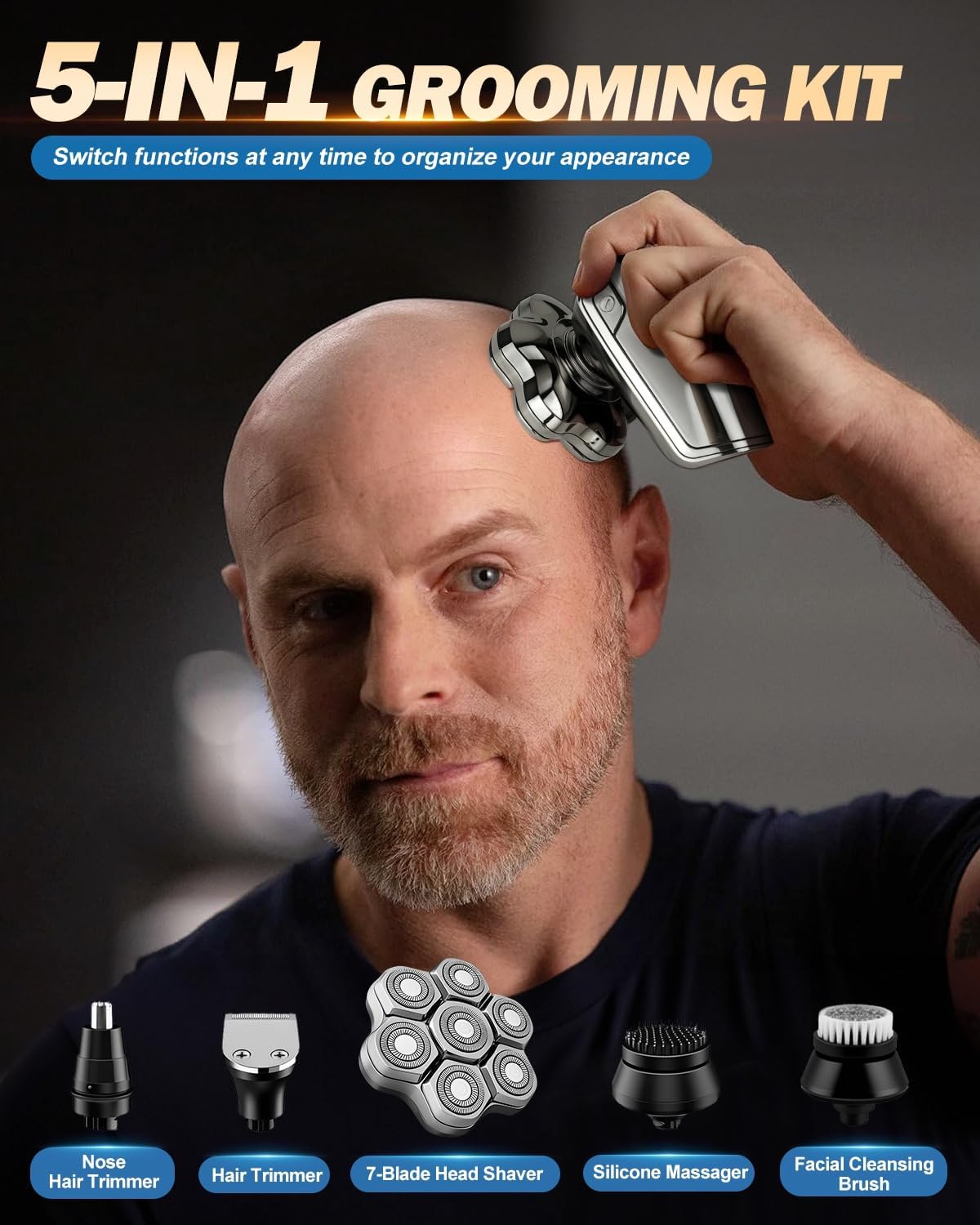 Voph head shaver LED display and USB-C charging for quick readiness.