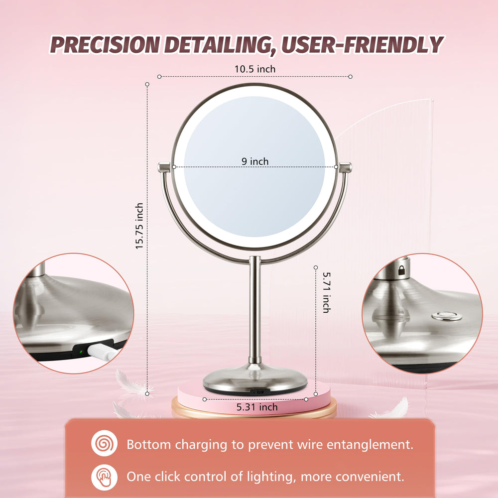 VORREMIRR 1X/20X magnification panel highlights minute details for makeup