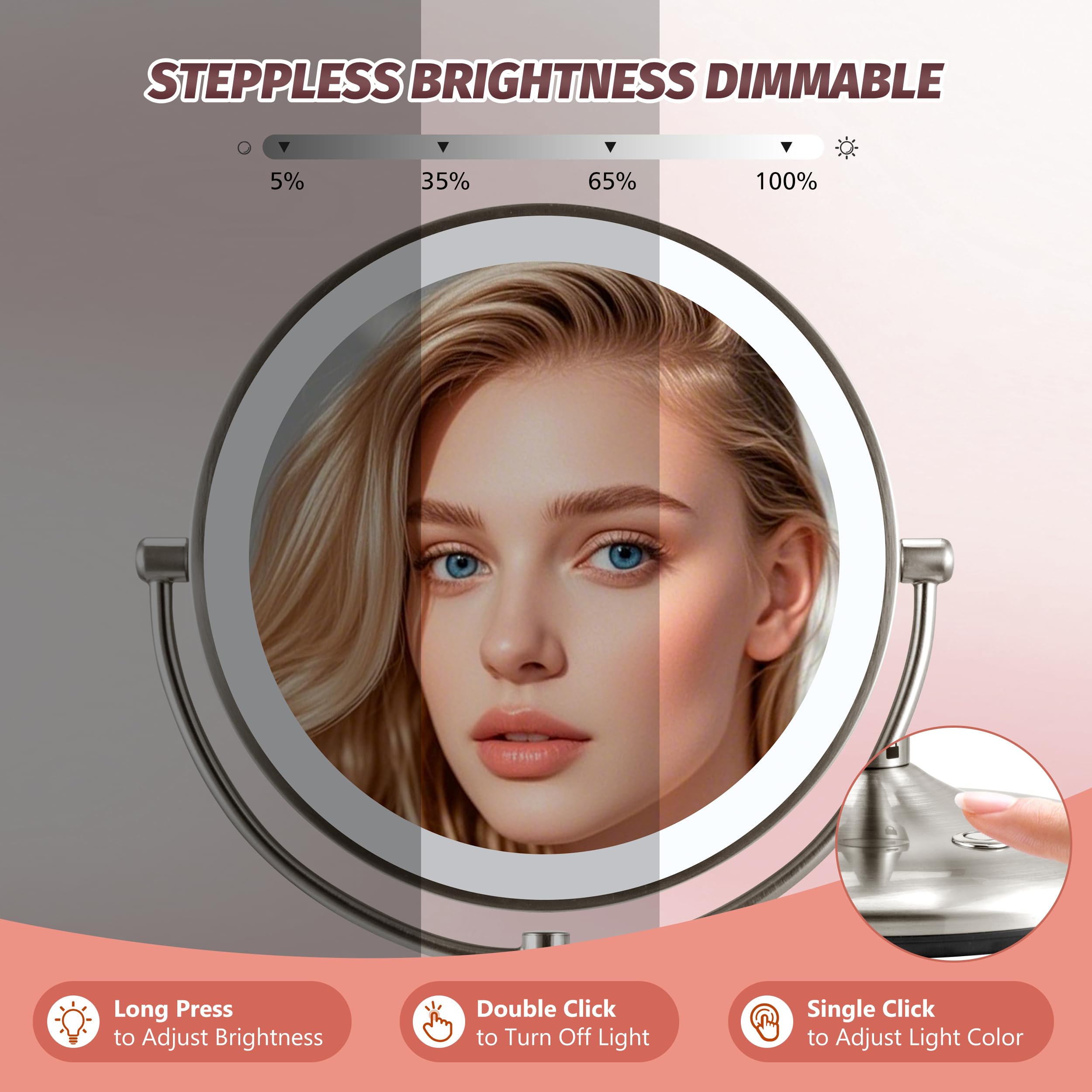 VORREMIRR brightness from 200 to 1800 lux for tailored visibility