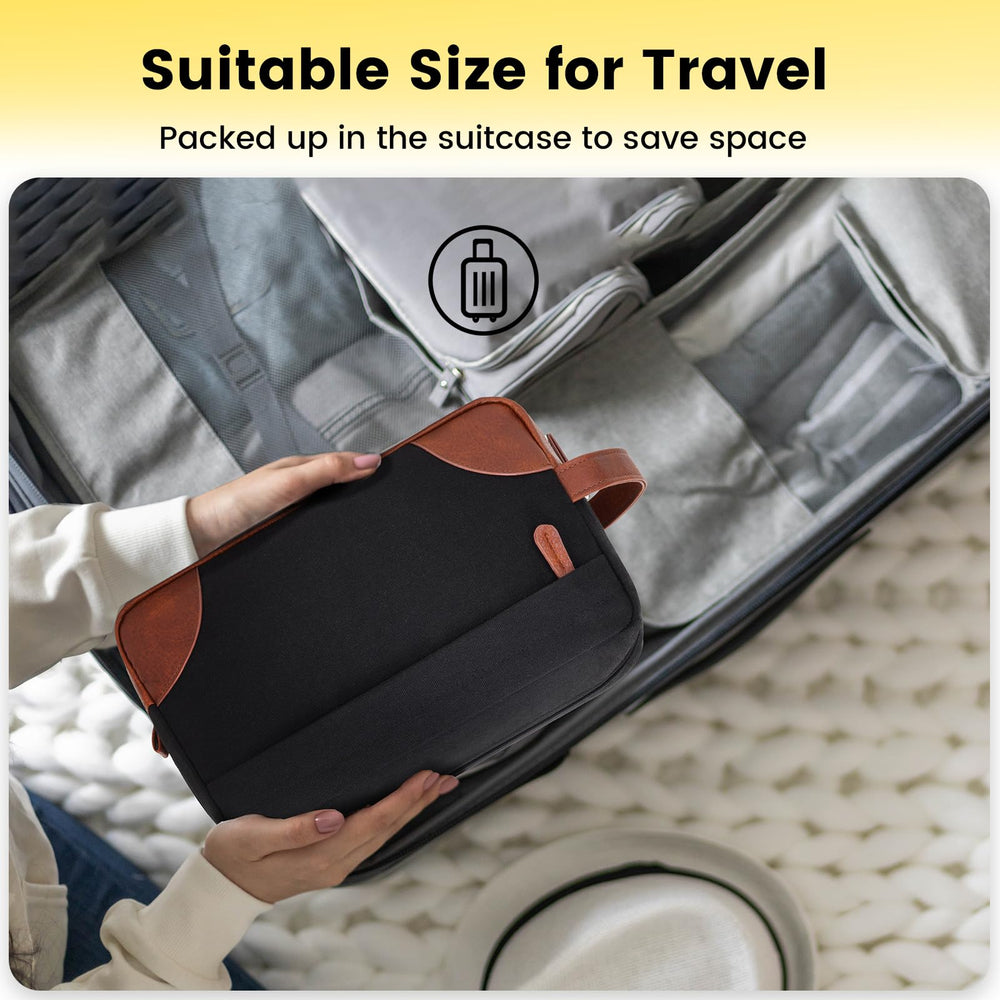 Vorspack Large Travel Toiletry Bag back pocket storage option.