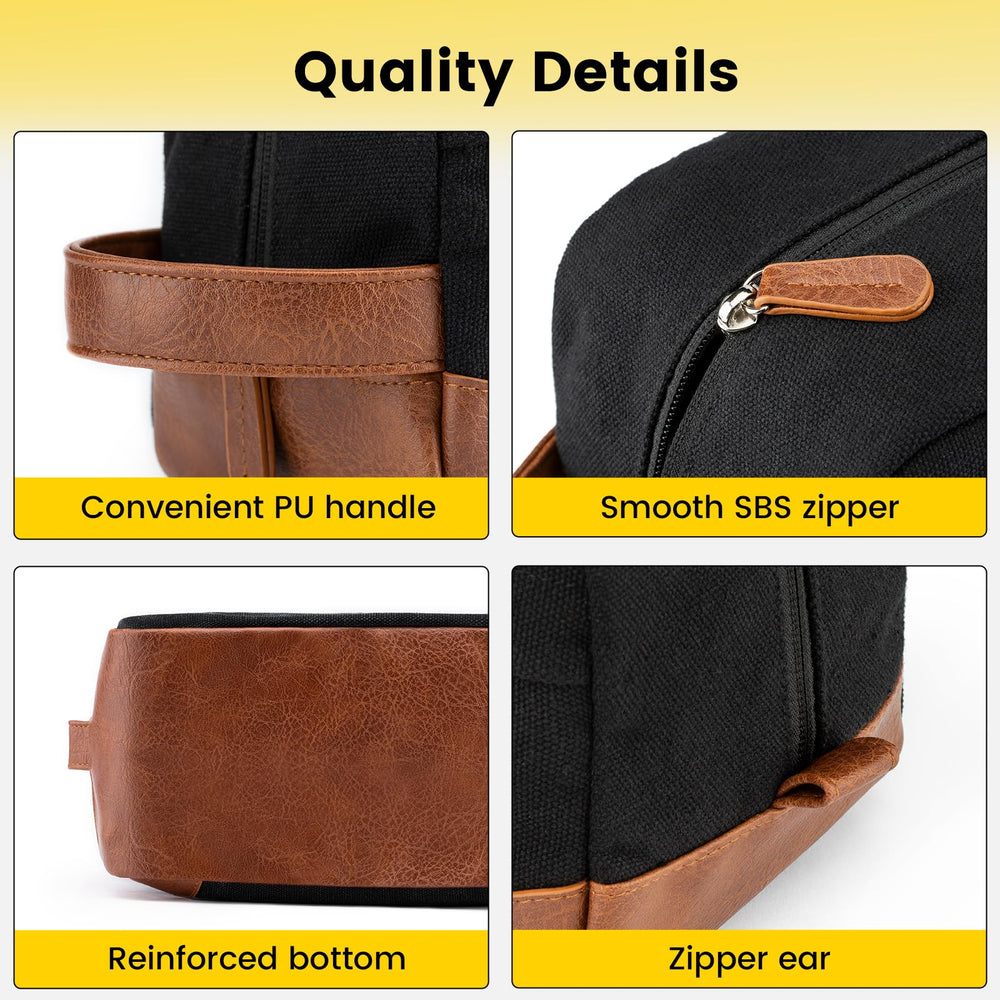 Vorspack Large Travel Toiletry Bag water-resistant canvas texture and durable build.