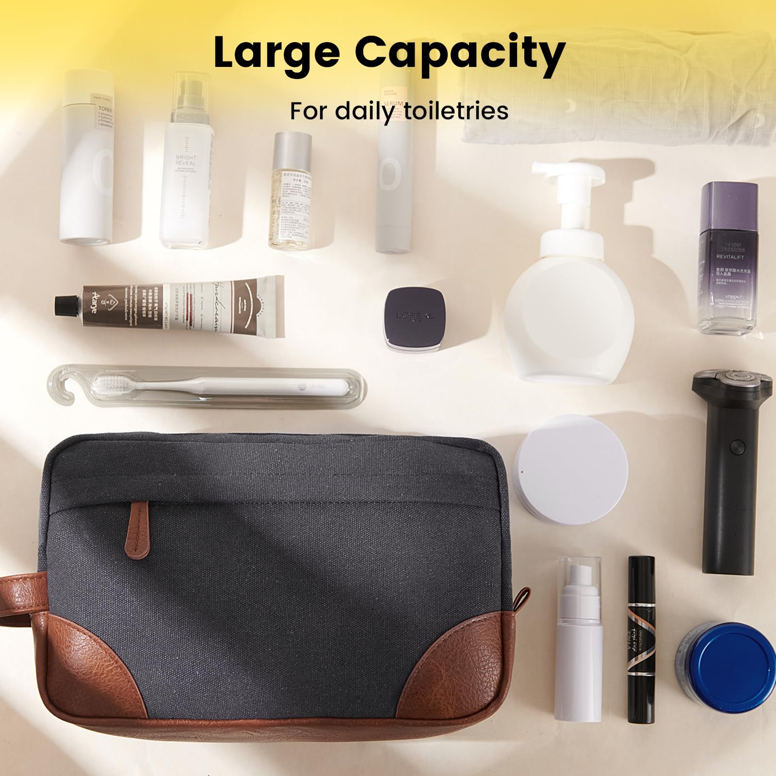 Vorspack travel bag dark grey in suitcase shows compact packing compatibility.