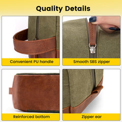 Vorspack travel toiletry bag green color adds stylish travel-ready appeal.
