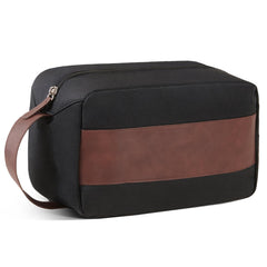 Vorspack travel toiletry bag large black front view for organized packing.