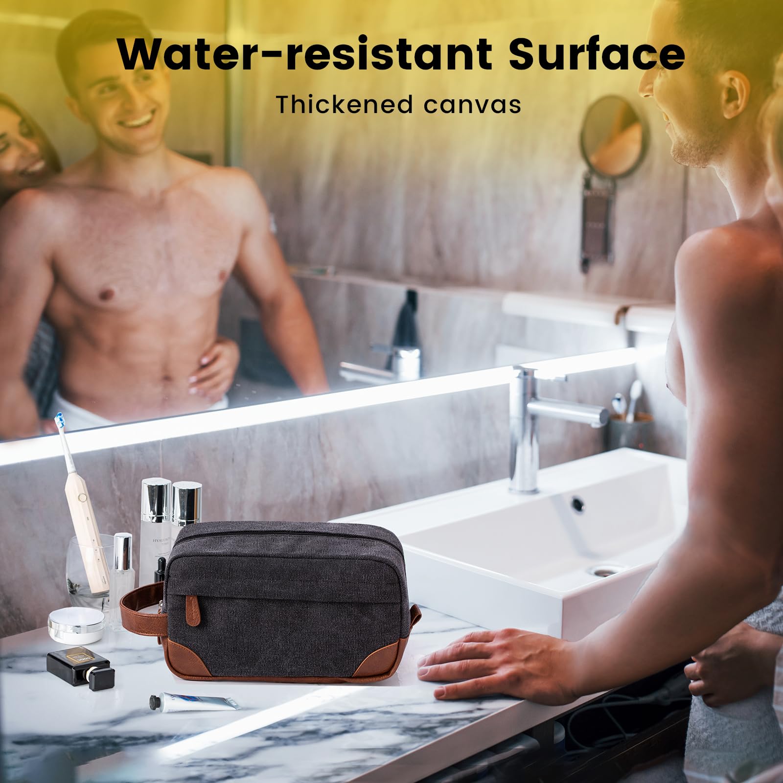 Vorspack PU leather accents on travel bag for durability and style