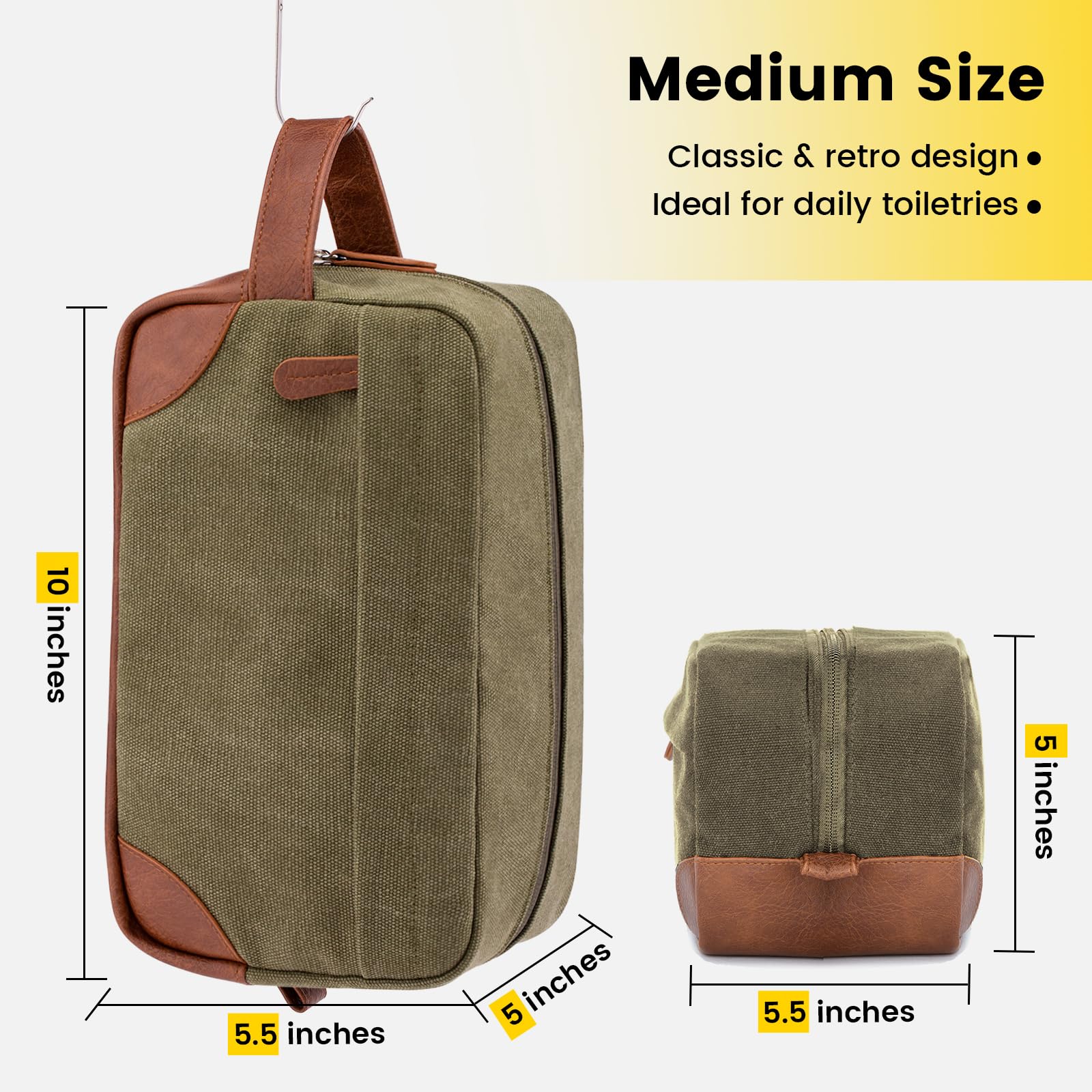 Vorspack travel toiletry bag water-resistant close-up highlights rugged canvas and PU trim.