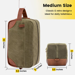 Vorspack travel toiletry bag water-resistant close-up highlights rugged canvas and PU trim.