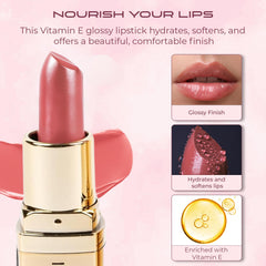 VOTUM Tahari pearl lipstick close-up shows subtle radiant pearl sheen.