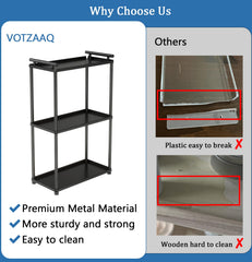 VOTZAAQ vanity countertop shelf in matte black blends with décor