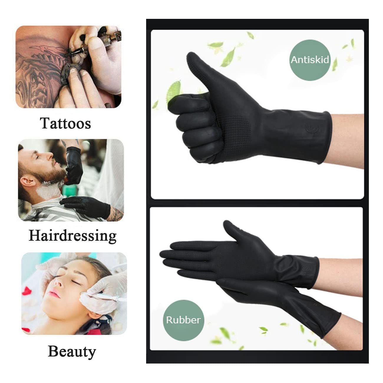 VOVCIG Hair Dye Gloves model hands during dyeing demonstrate comfortable elasticity.