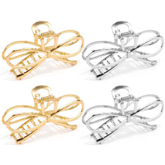 Vovii metal bow clip gold closeup highlights durable grip for versatile hairstyles.