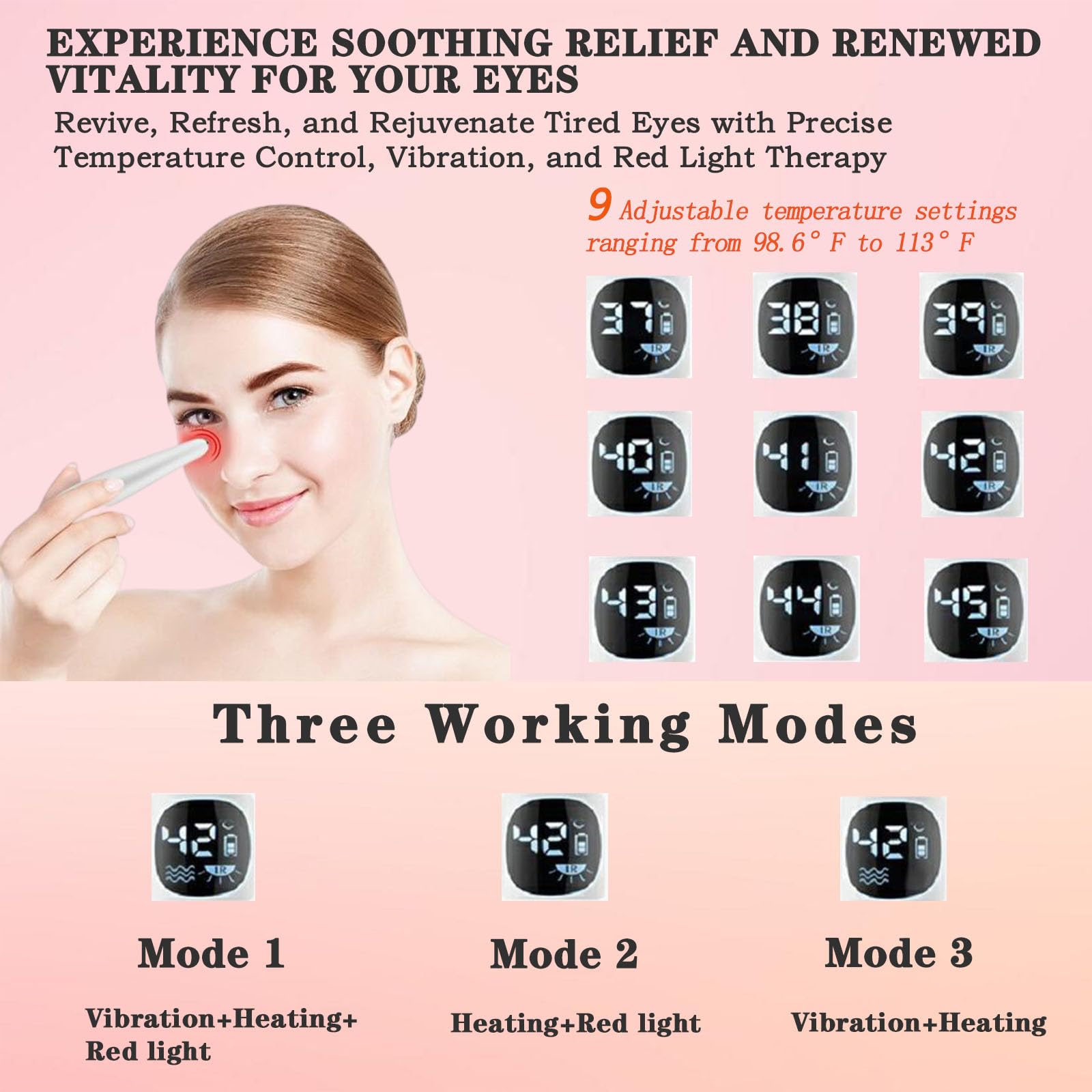 Vowleike Eye Lift Wand offers red light therapy for skin revitalization and glow.