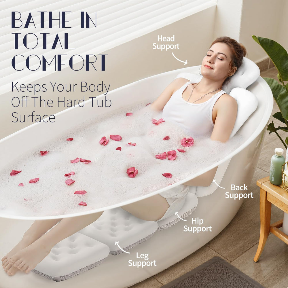 VOXOR bath pillow underside with 230 suction cups prevents slipping.