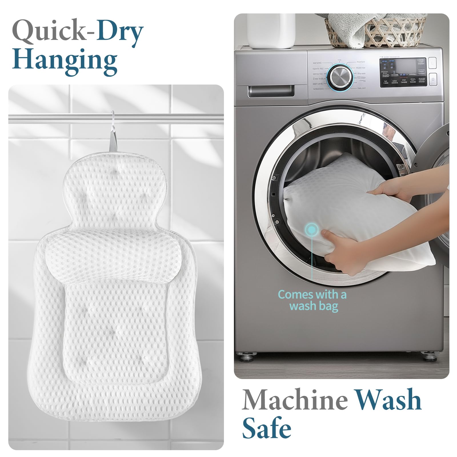 VOXOR pillow includes a hook and machine-washable design for easy cleaning.