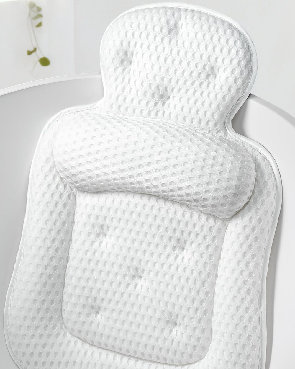 VOXOR bath pillow provides head and neck support for comfortable long soaks.
