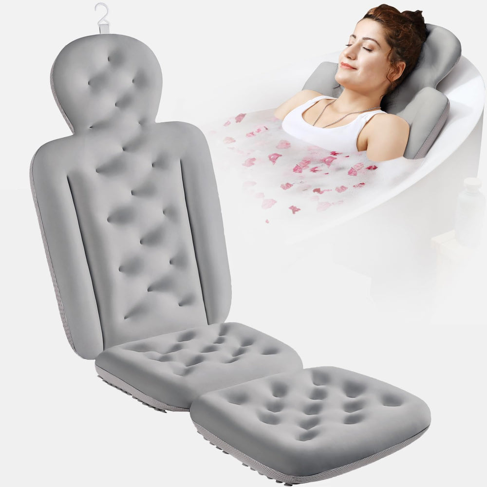 VOXOR full body bath pillow front view showing spa-like head and back support