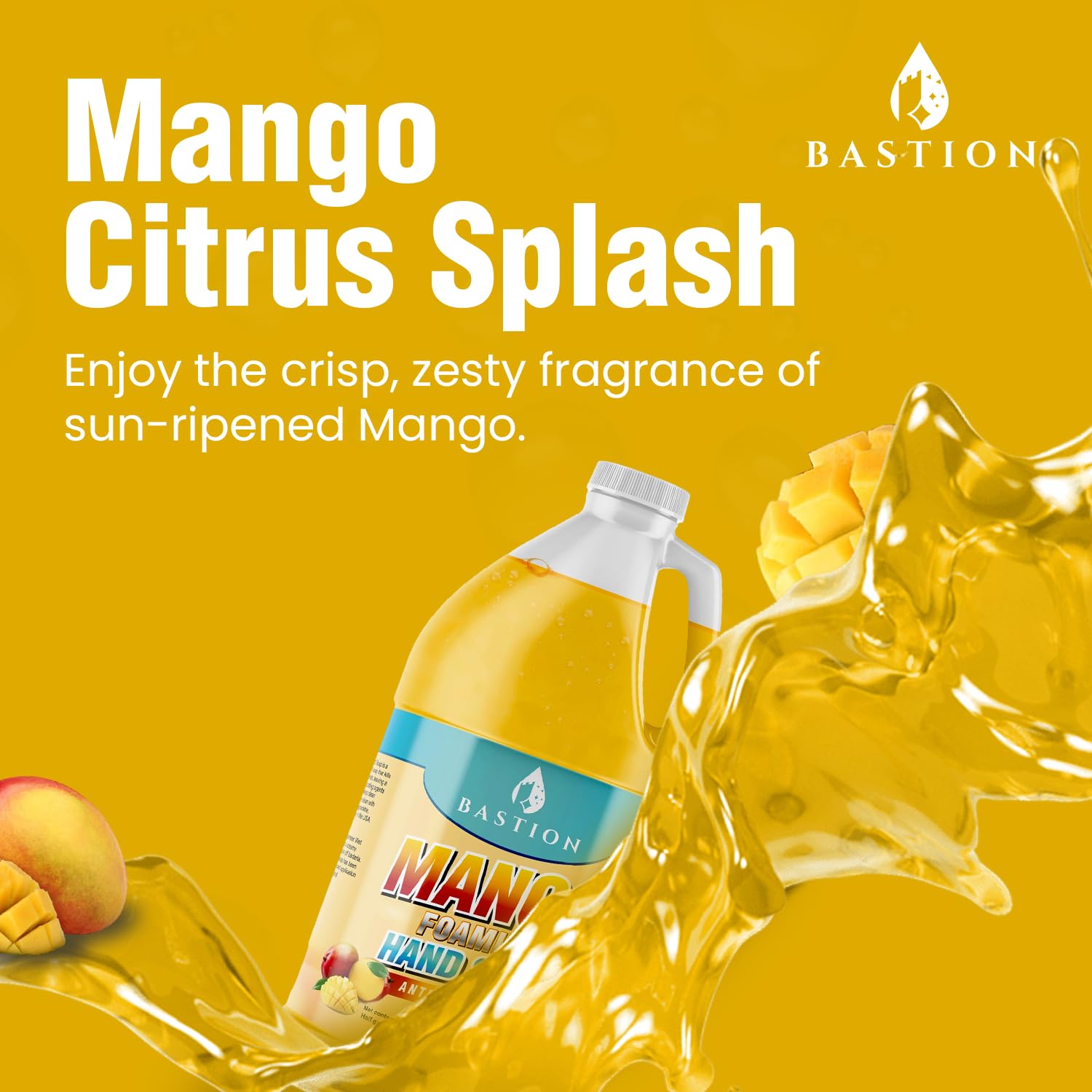 Voyager Mango Foaming Hand Soap lather close-up highlighting smooth cleansing.