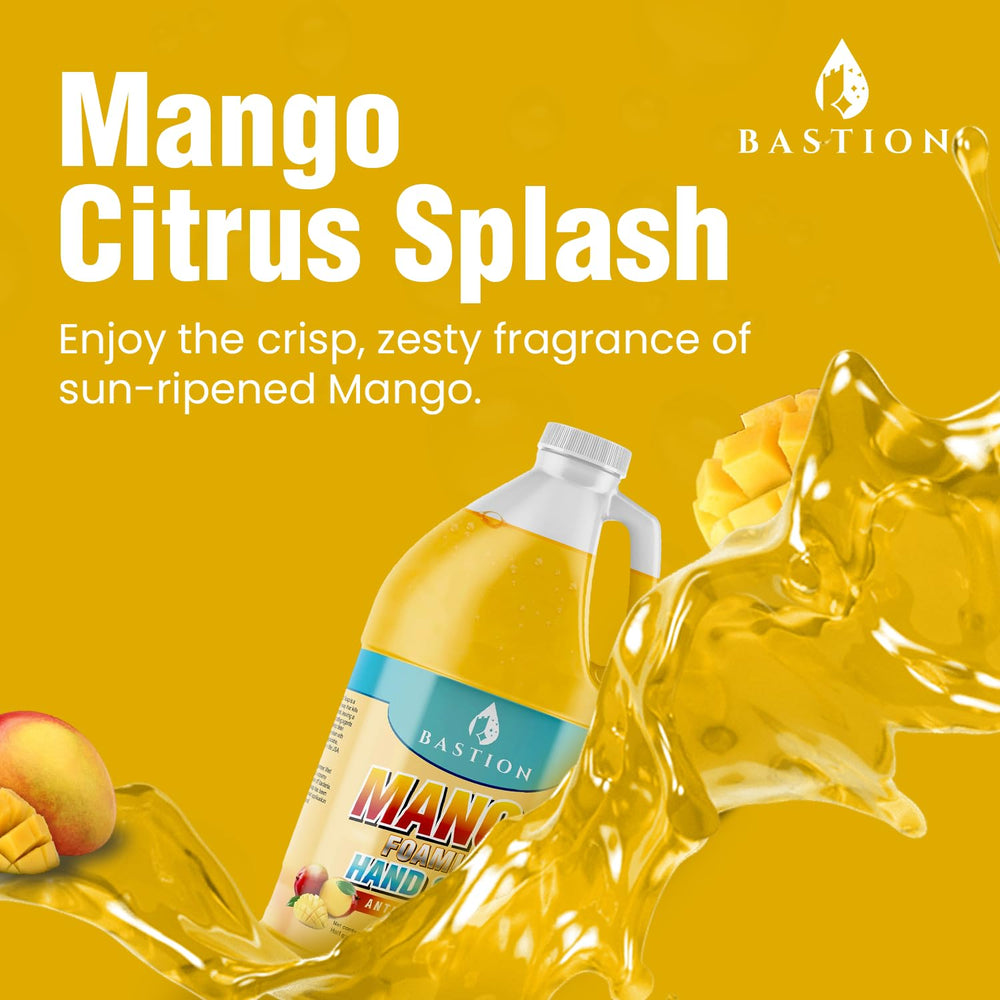 Voyager Mango Foaming Hand Soap lather close-up highlighting smooth cleansing.