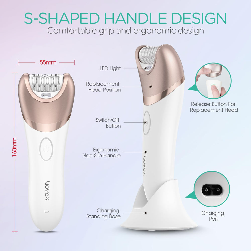 VOYOR Epilator BM300 battery runtime shows up to six hours on a full charge.