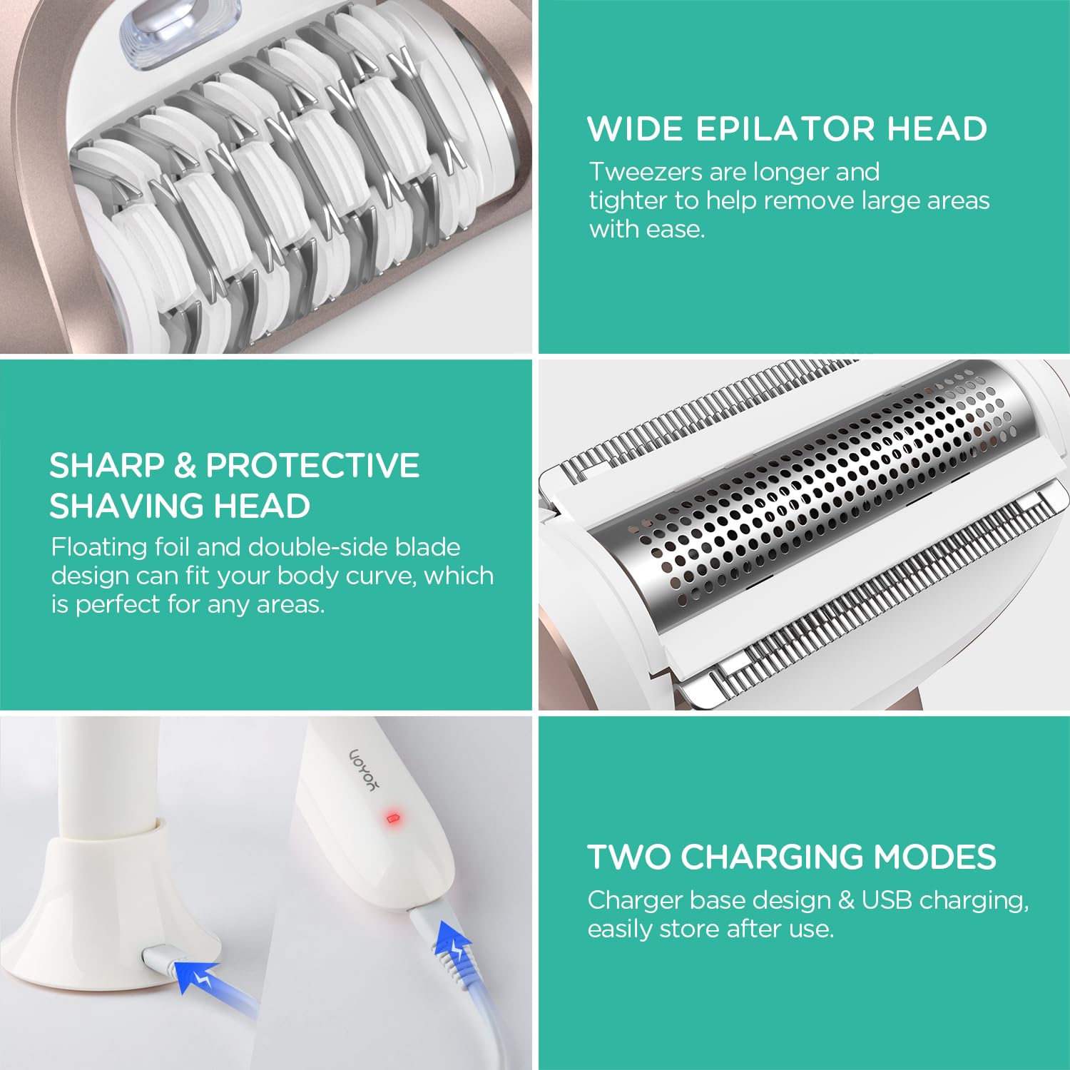 VOYOR Epilator BM300 LCD light highlights precise visibility during use.