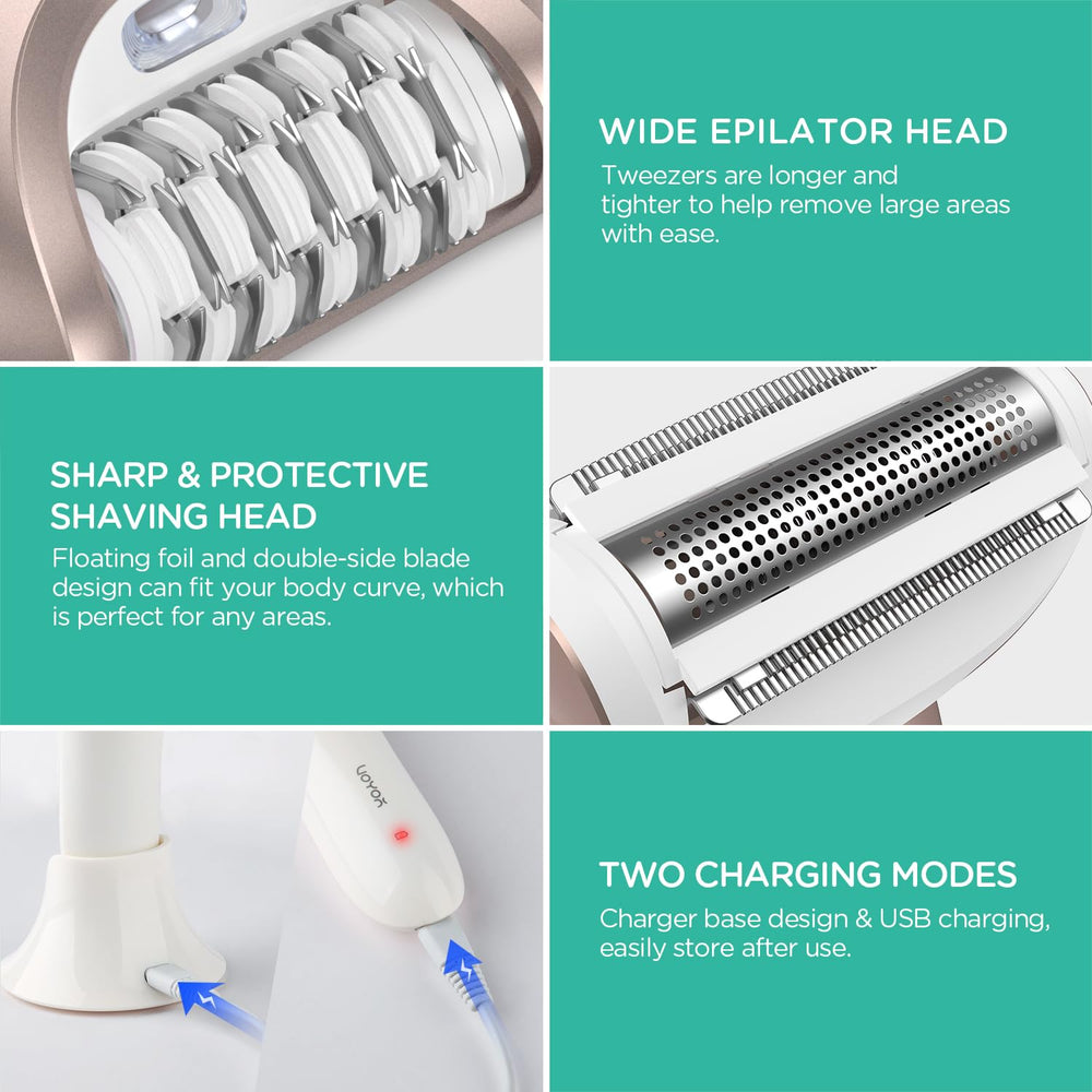 VOYOR Epilator BM300 LCD light highlights precise visibility during use.