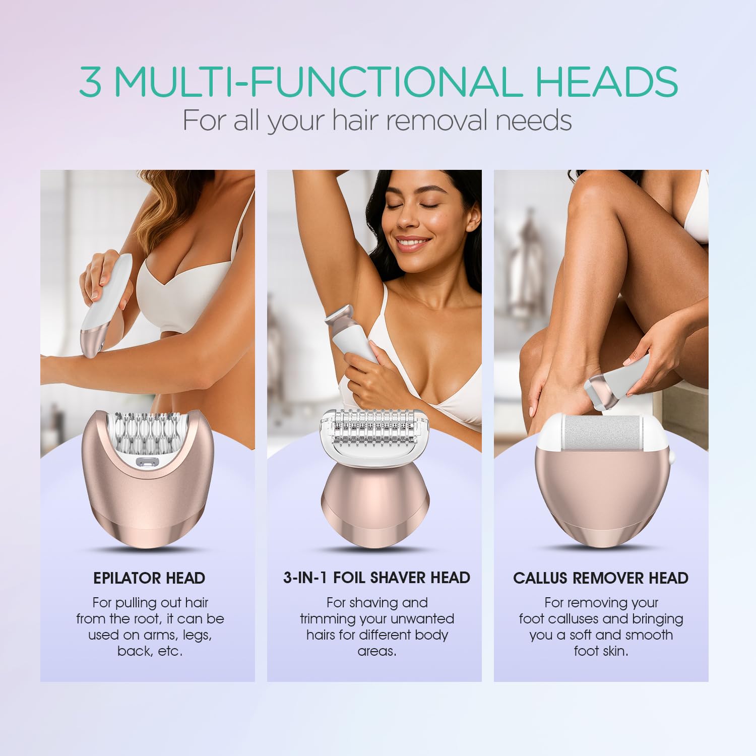 VOYOR Epilator BM300 IPX6 waterproof for wet and dry usage.