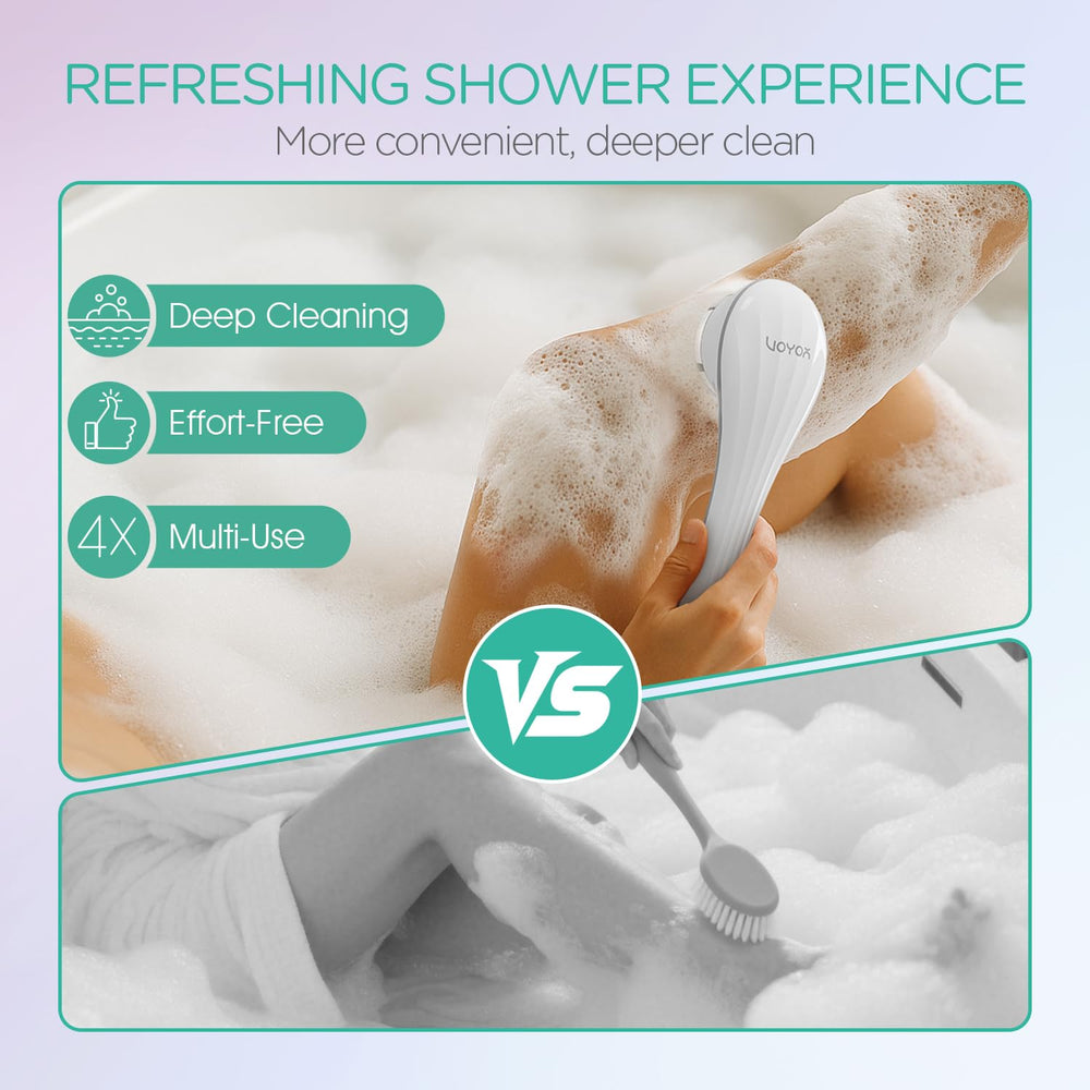 VOYOR ergonomic, non-slip grip for comfortable cleansing.