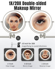 vpu mirror offers white, warm, natural lights with dimming