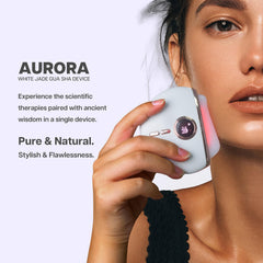 VRAIKO Aurora heat-therapy use showing warming jade for improved circulation