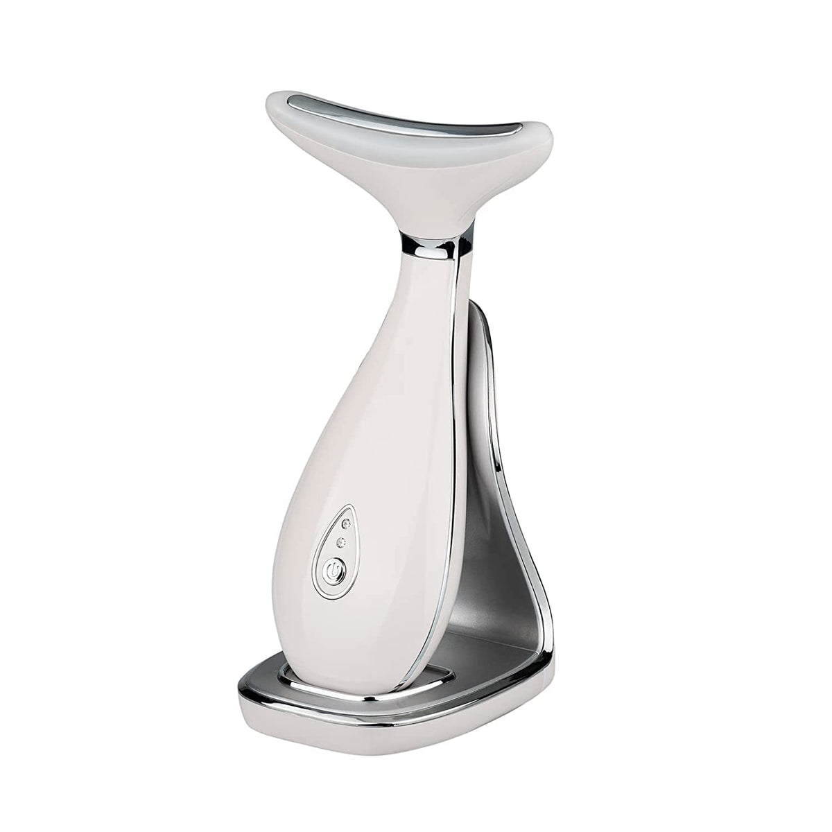 VRAIKO Lily neck-face massager front view in pearl white for at-home rejuvenation