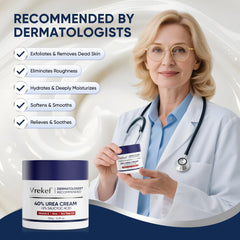 VREKEF Urea Cream 40% foot-care use on dry heels.