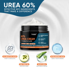 VREKEF Urea Cream 60% label closeup highlighting 60 percent urea