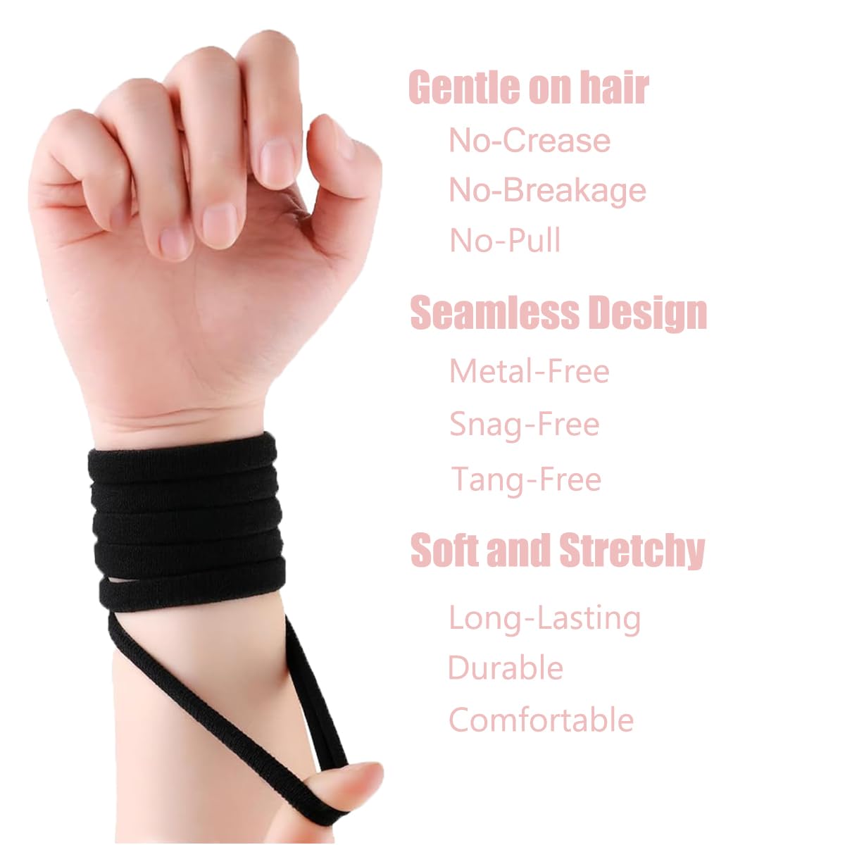 Vrose Flosi hair tie high pony demo with secure, comfortable hold.