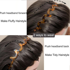 Vrose Flosi plastic headband with wavy teeth ideal for tame hair while skincare.