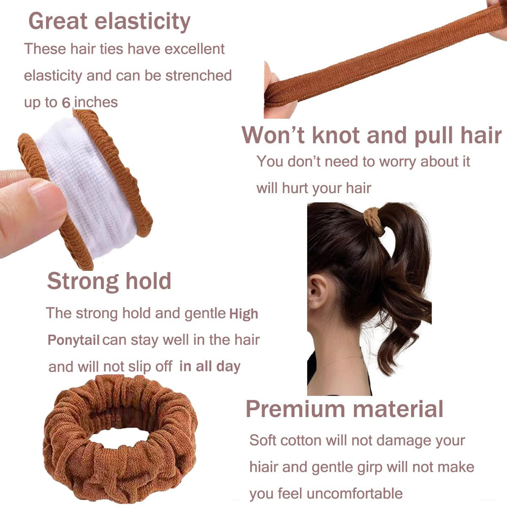 Vrose Flosi no-tangle elastic hair ties prevent snagging for sleek braids.