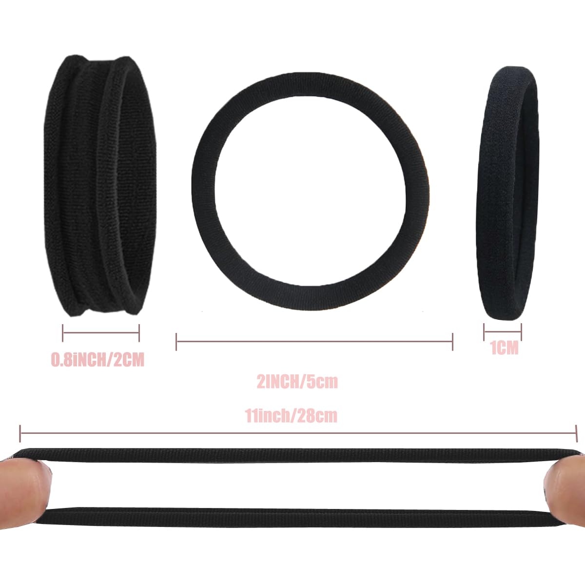 Vrose Flosi seamless hair tie close-up shows smooth edges for no pull.