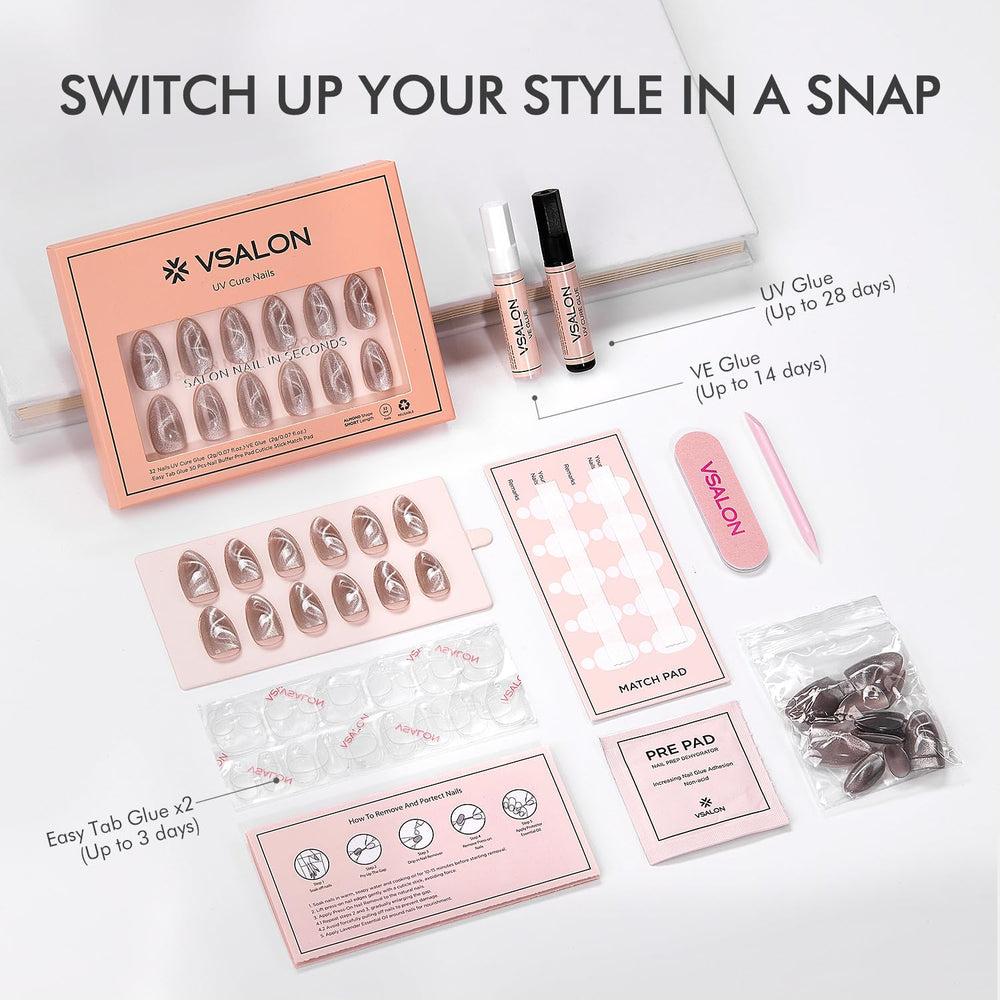 VSALON 32-piece bundle image highlighting quick 10-minute transformation.