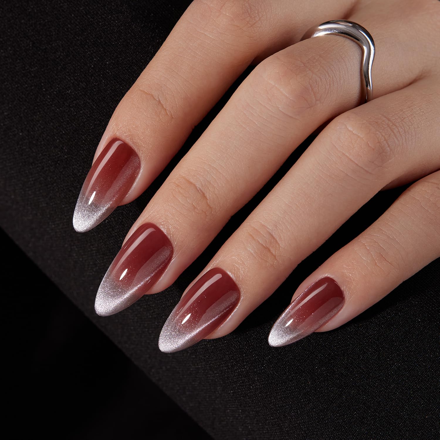 VSALON kit includes cat-eye ombre nails with French tip for chic looks.