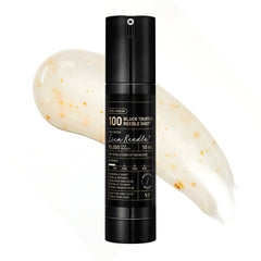 VT COSMETICS Black Truffle Reedle Shot bottle side view showcases premium packaging for glow.