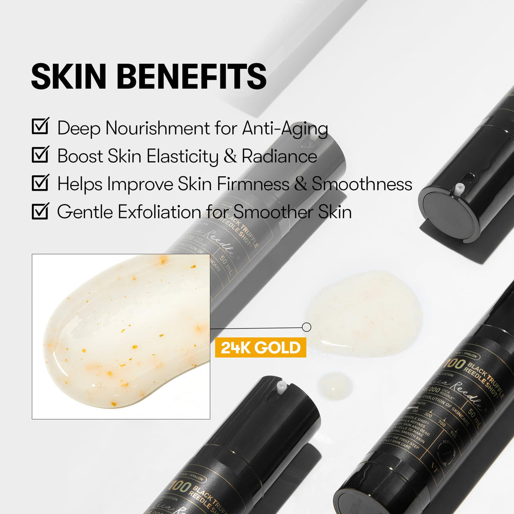 VT COSMETICS Black Truffle Reedle Shot packaging image conveys luxury and efficacy.