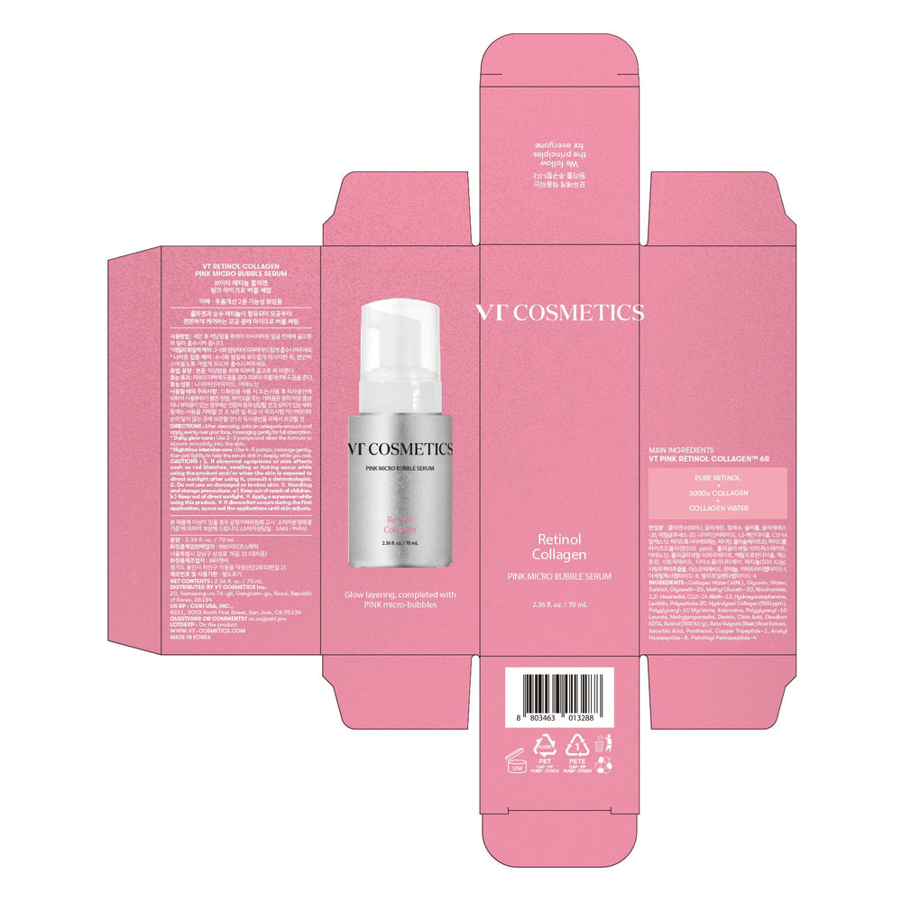 VT COSMETICS Bubble Serum routine for day or night skincare.