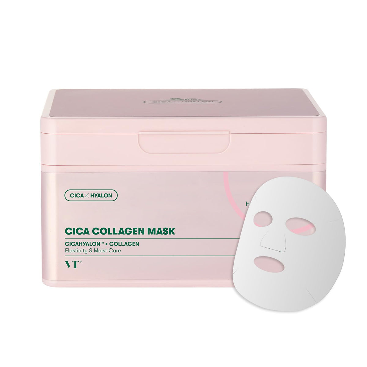 VT COSMETICS CICA Collagen Daily Mask packaging with 30 sheets and freshness cap.