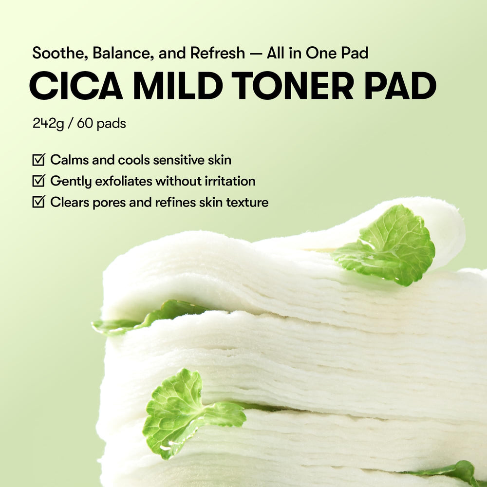 VT COSMETICS CICA Mild Toner Pad dual-texture close-up for cleansing and gentle masking.